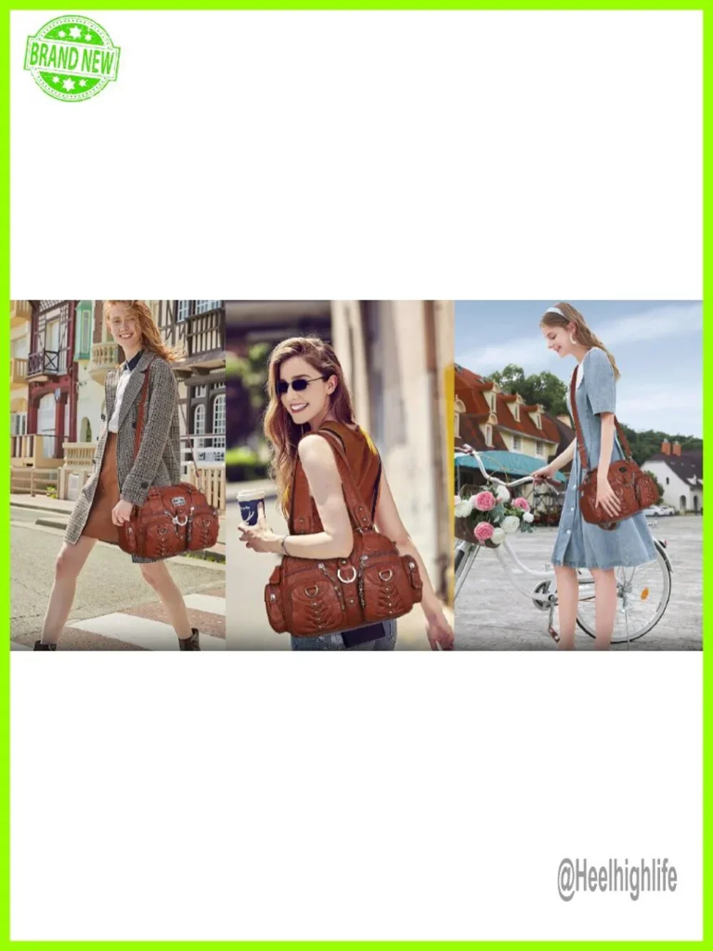 Small Hobo Crossbody Bag Vegan Leather Multi-Pocket Purse